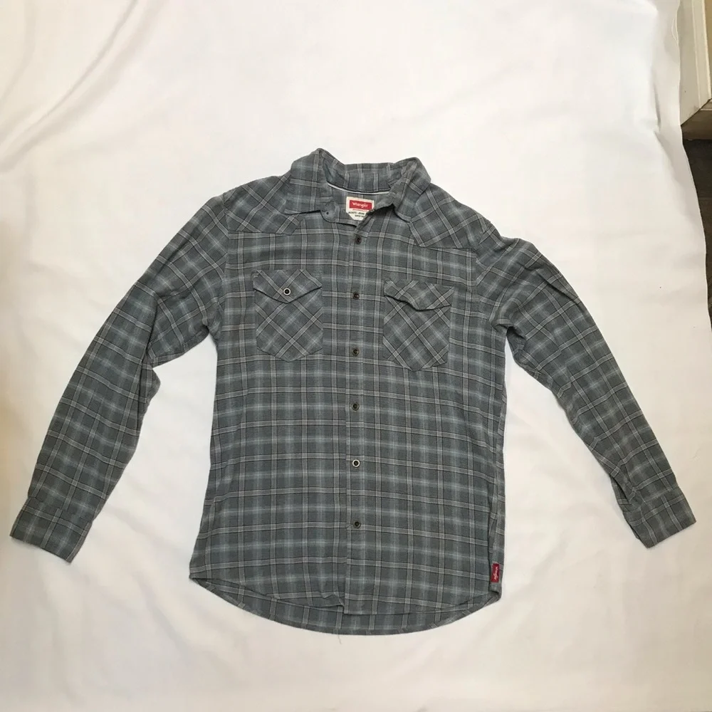 Wrangler mens gray flannel size M - Picture 1 of 9